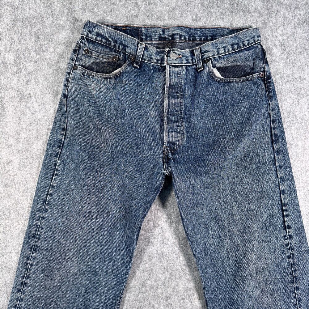 VTG Levis 501XX Jeans Mens 36x32 Measures 32x31 Blue Acid Wash Denim Y2K - Picture 2 of 14